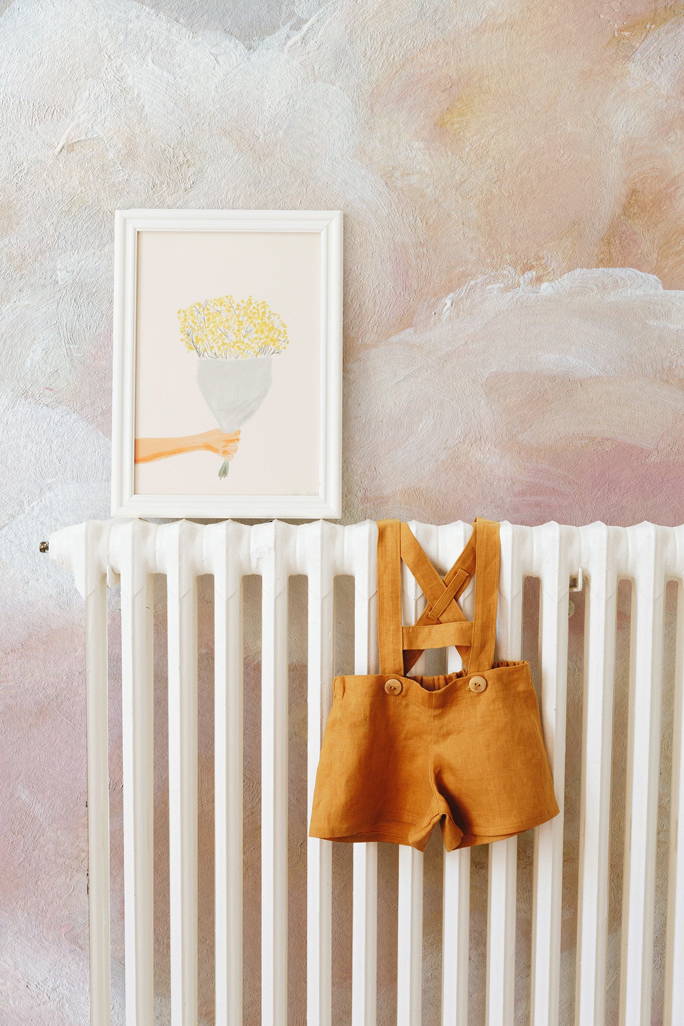 Pastel Clouds Apricot Rose Mural