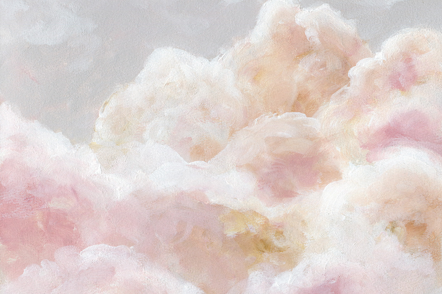 Pastel Clouds Apricot Rose Mural