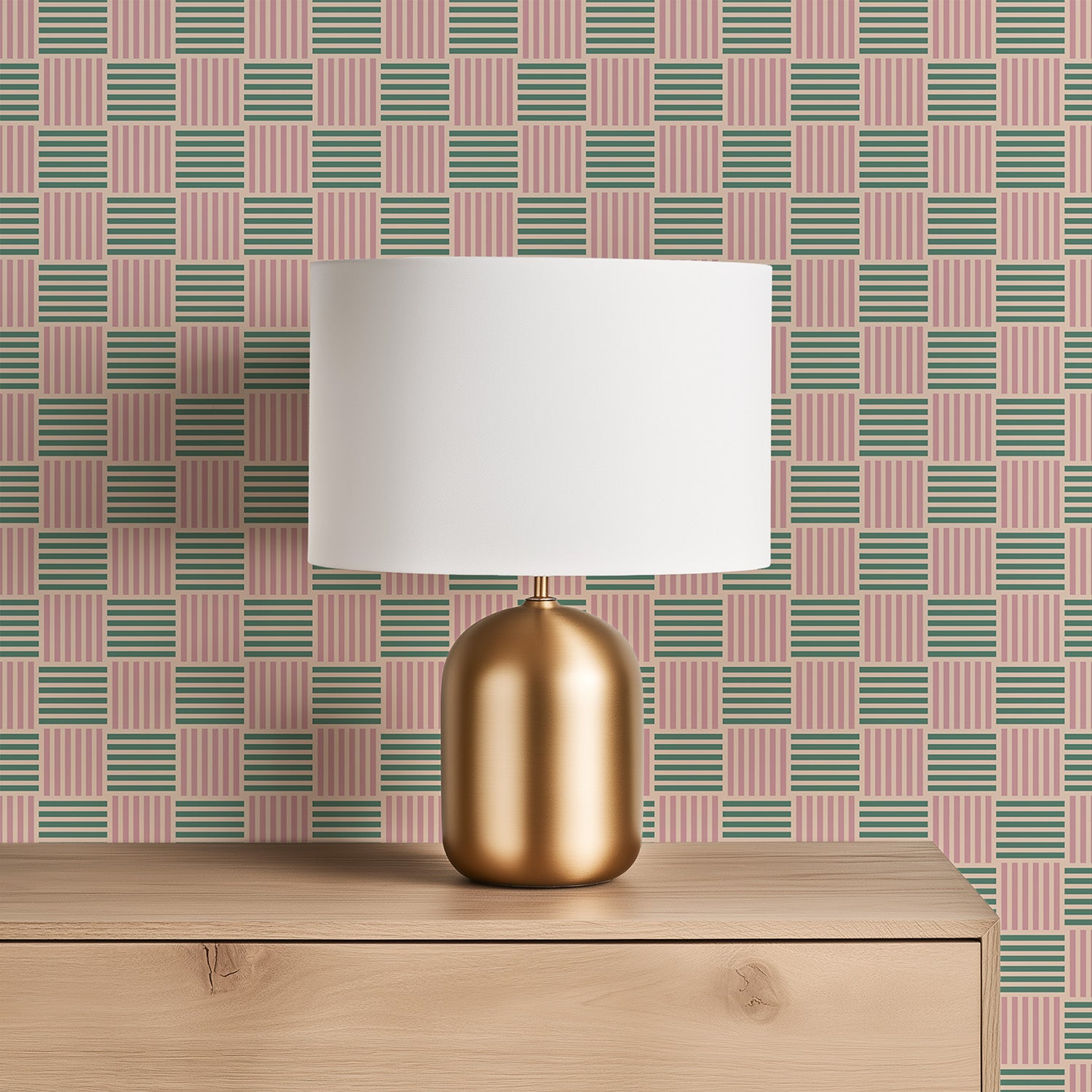 Petite Basketweave | Pink Green