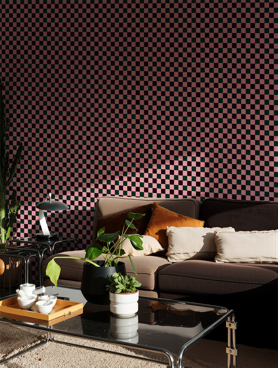 Petite Check | Tricolore Burgundy Green