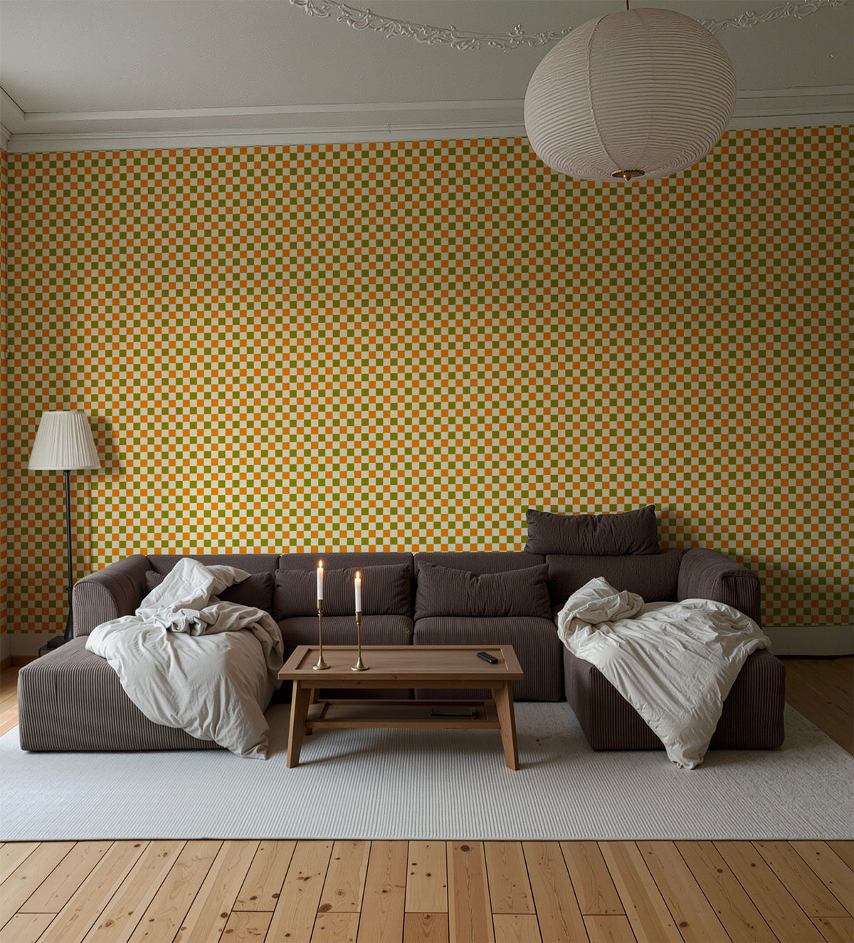 Petite Check | Tricolore Green Orange