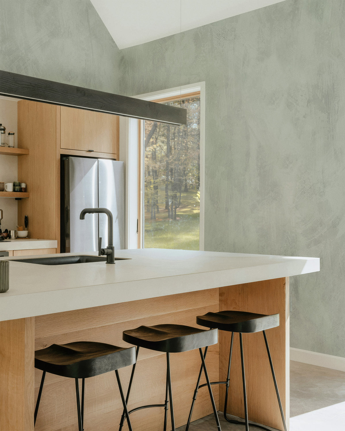 Soft Texture Sage Green Mural