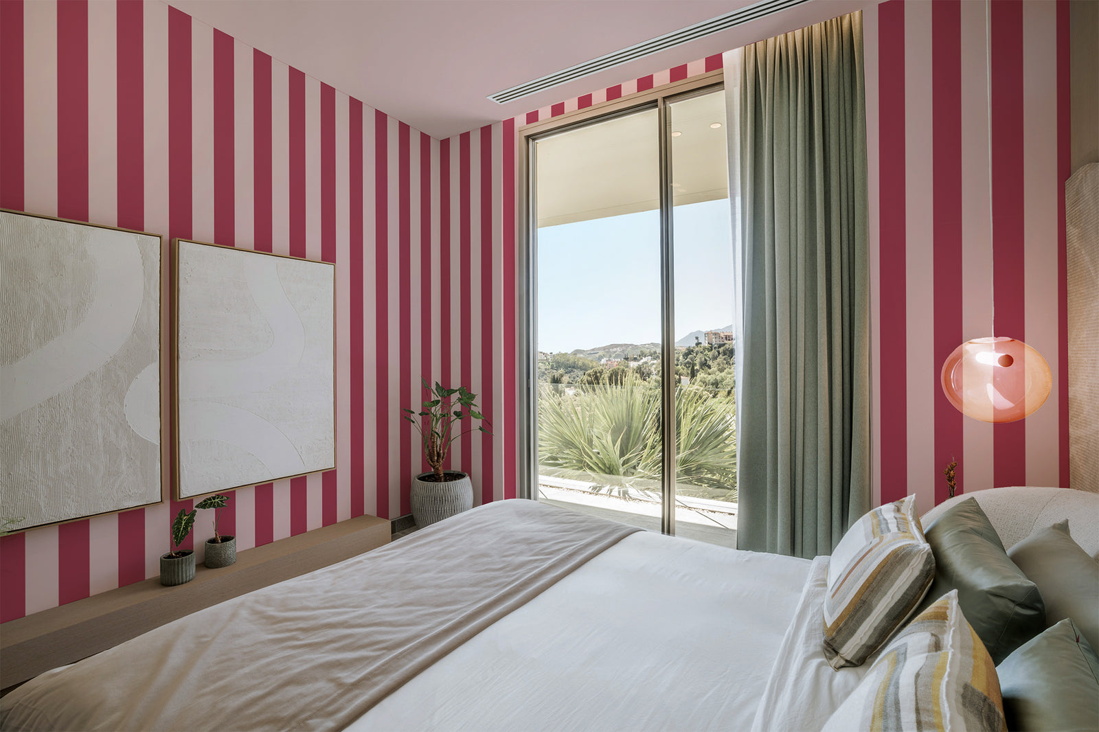 Symmetrical Stripes | Berry Pink