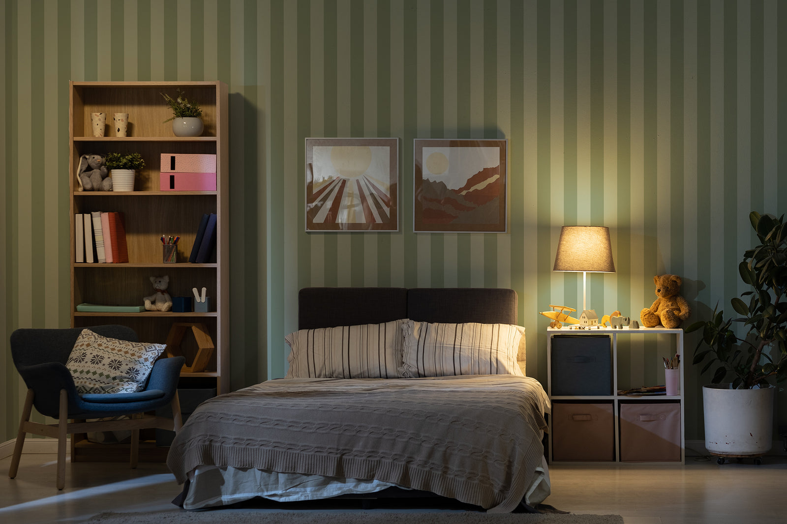 Symmetrical Stripes | Dusty Green