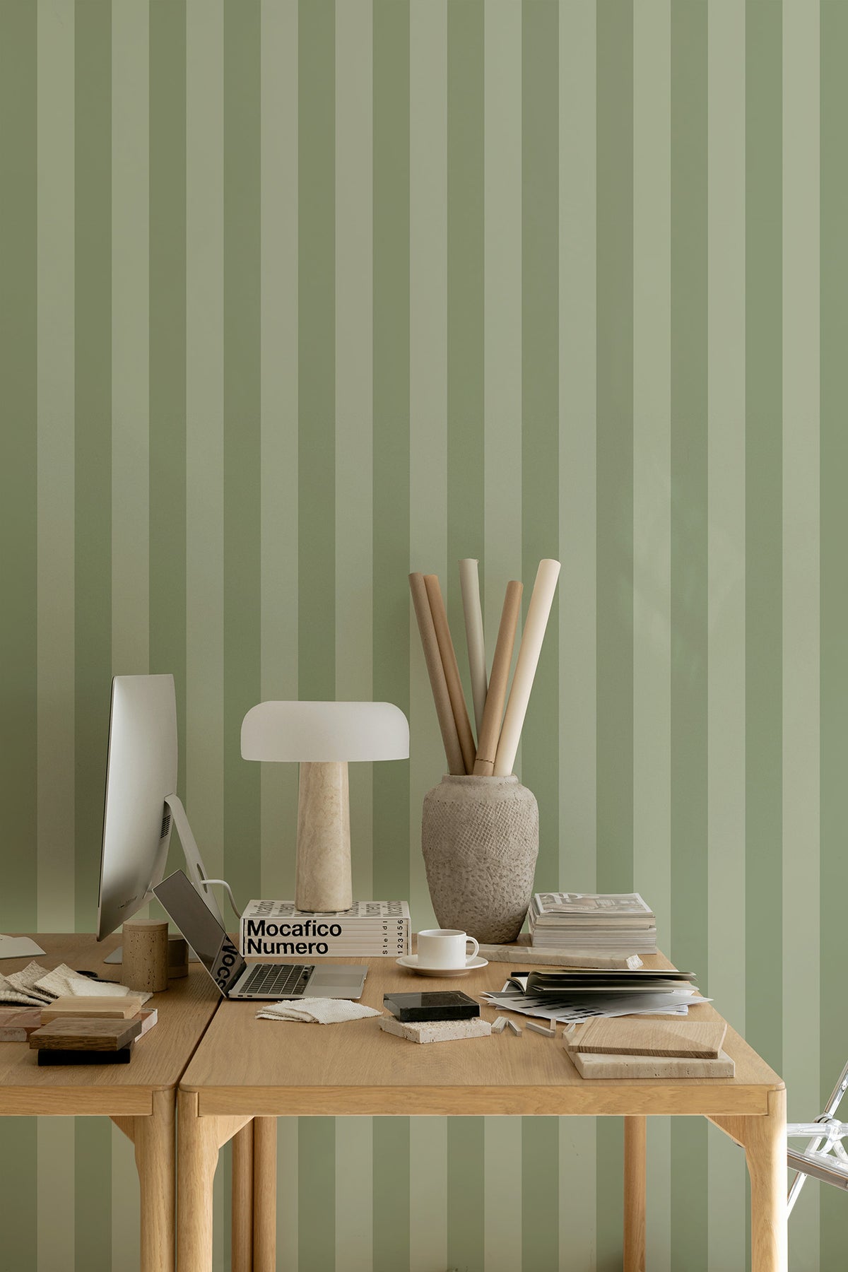 Symmetrical Stripes | Dusty Green