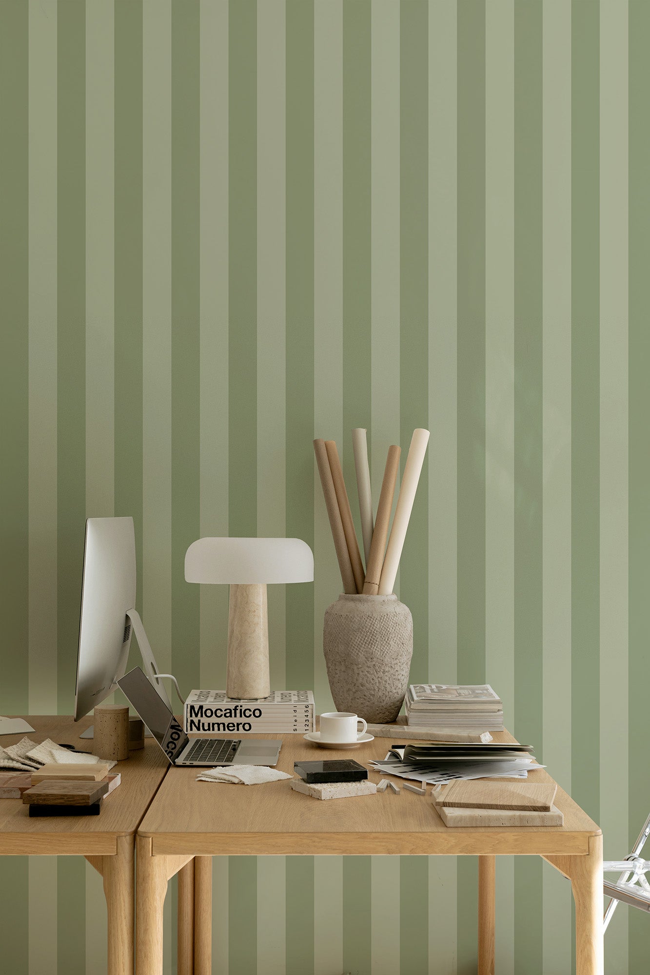 Symmetrical Stripes | Dusty Green