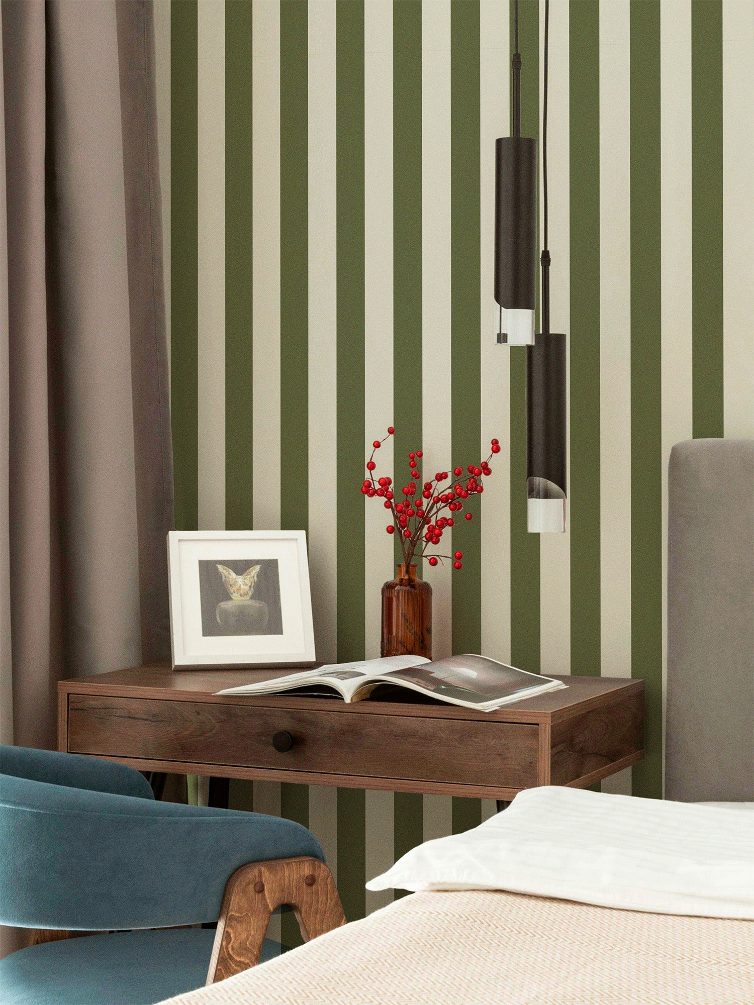 Symmetrical Stripes | Forest Green