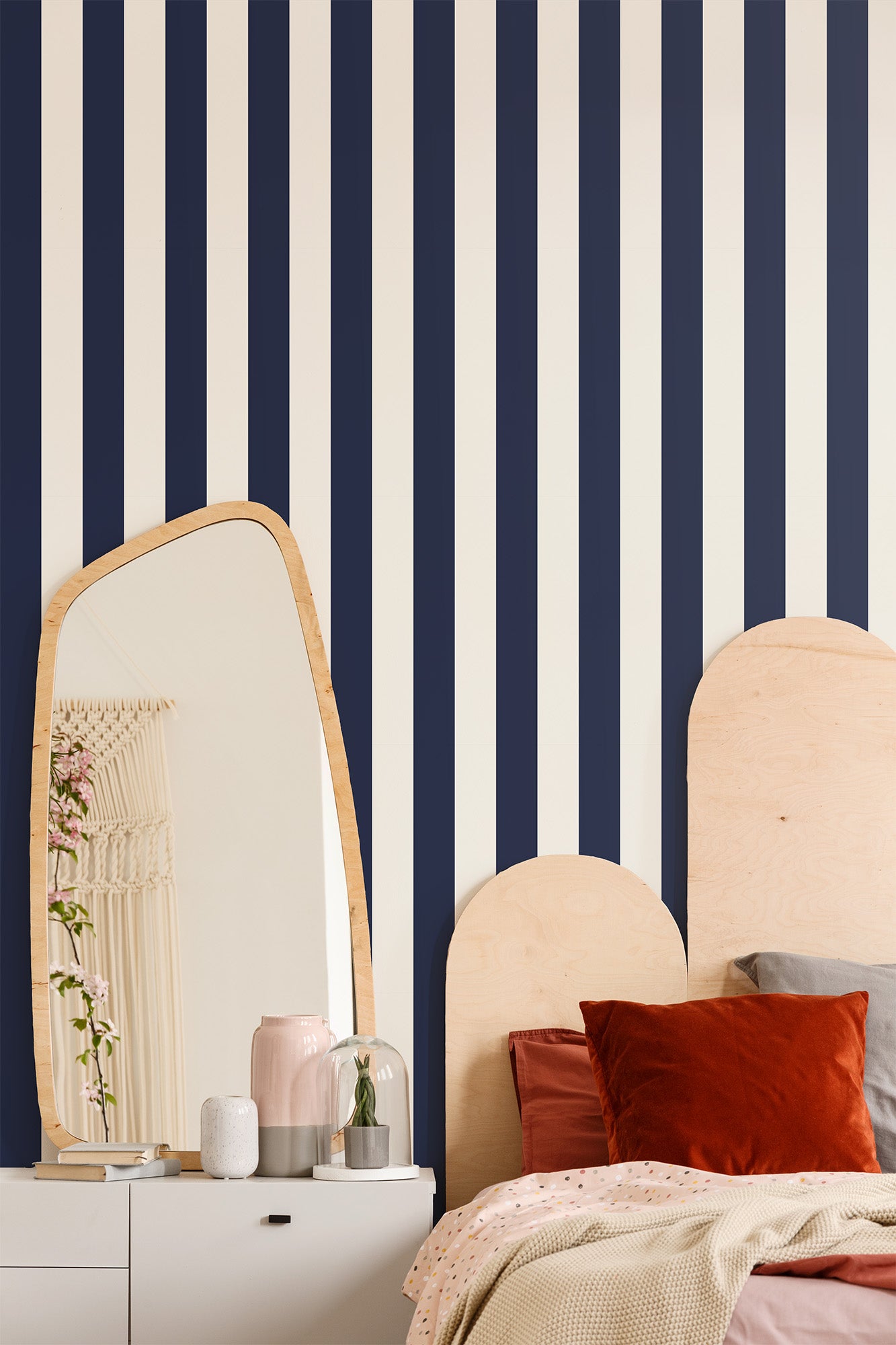 Symmetrical Stripes | Marine Blue