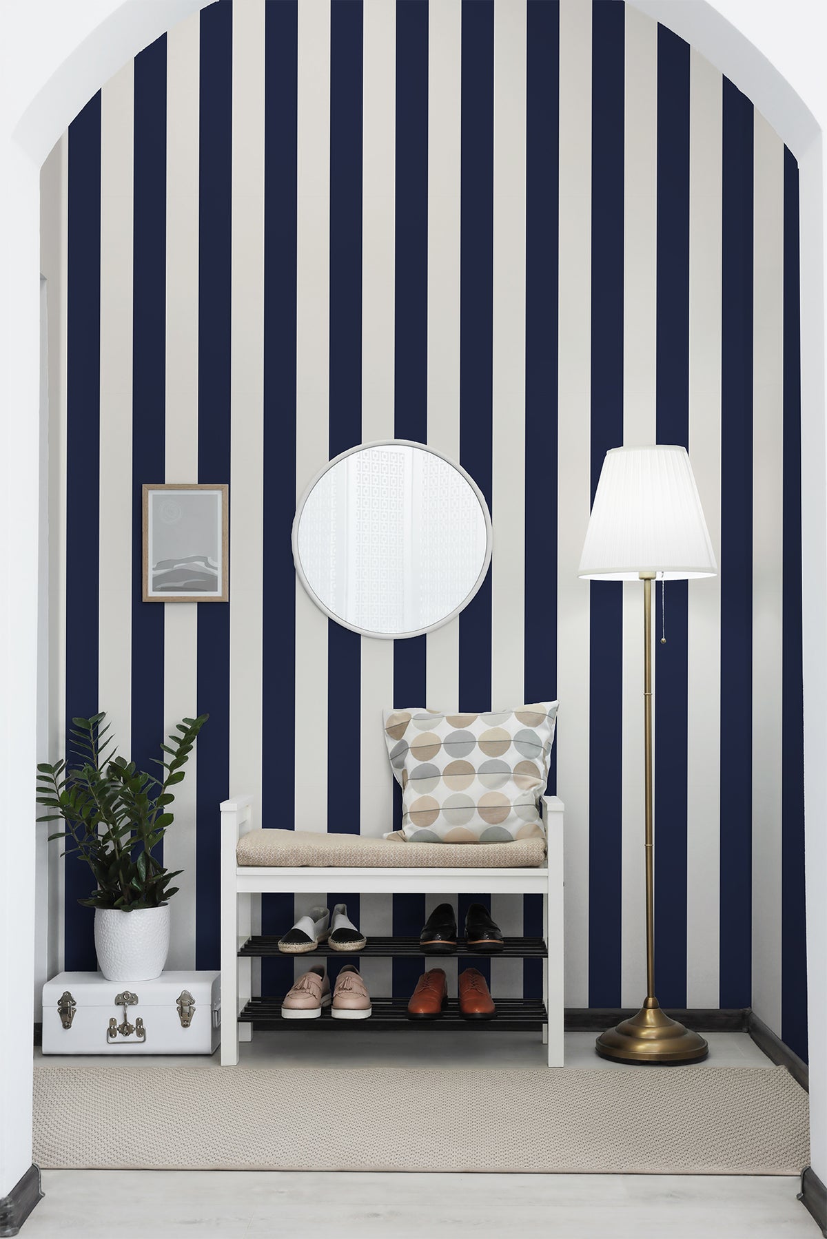 Symmetrical Stripes | Marine Blue