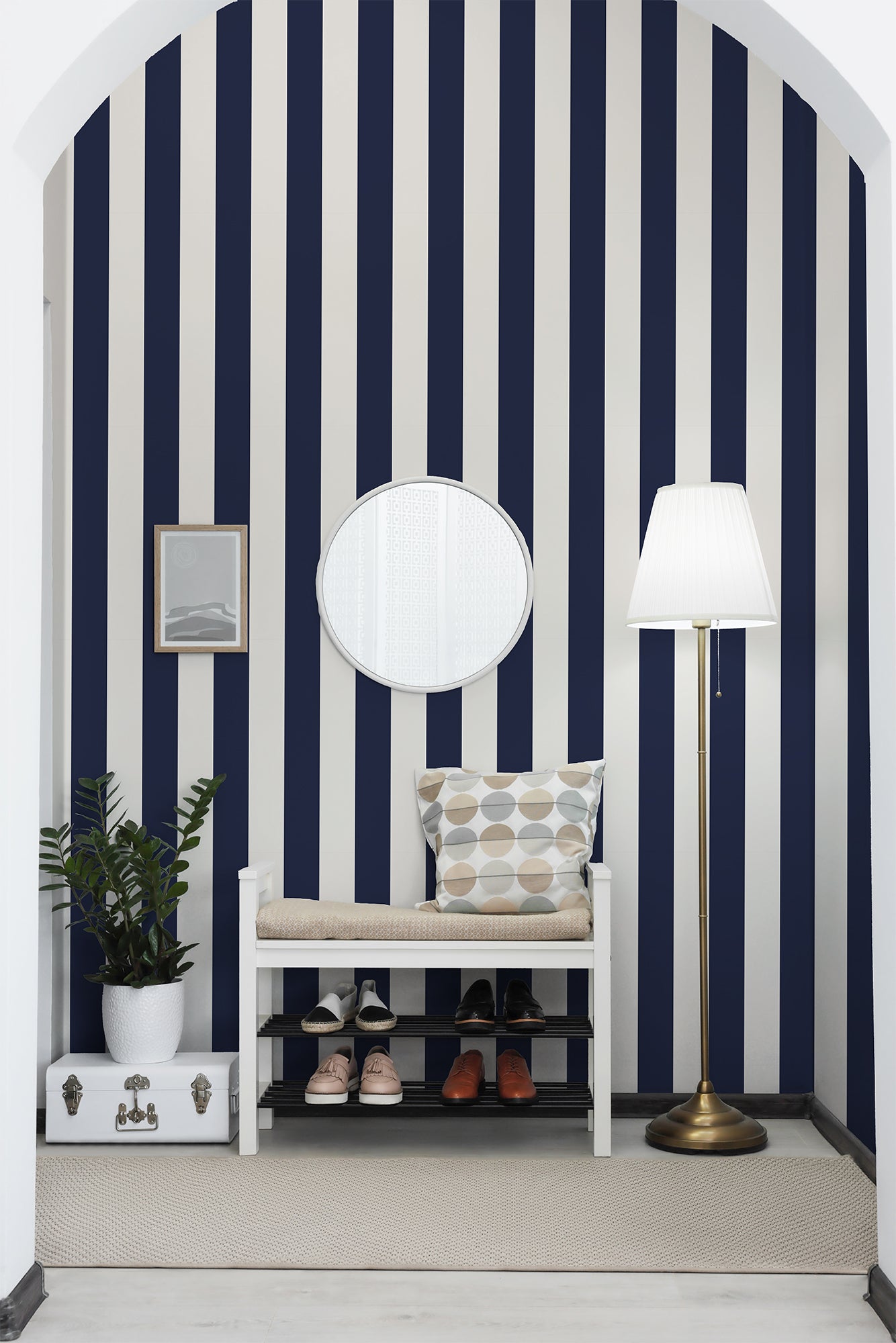 Symmetrical Stripes | Marine Blue