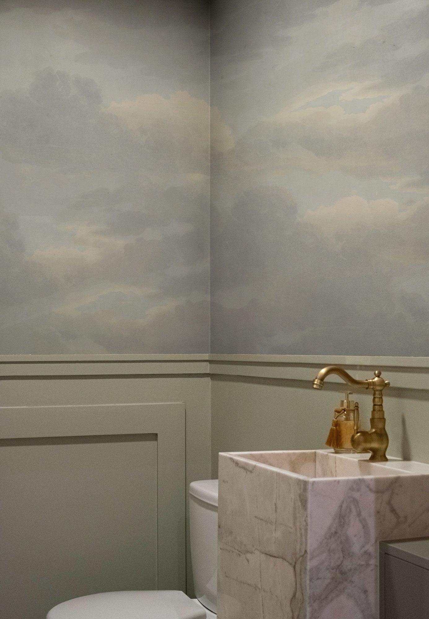 Vintage Skies Bluegrey Mural