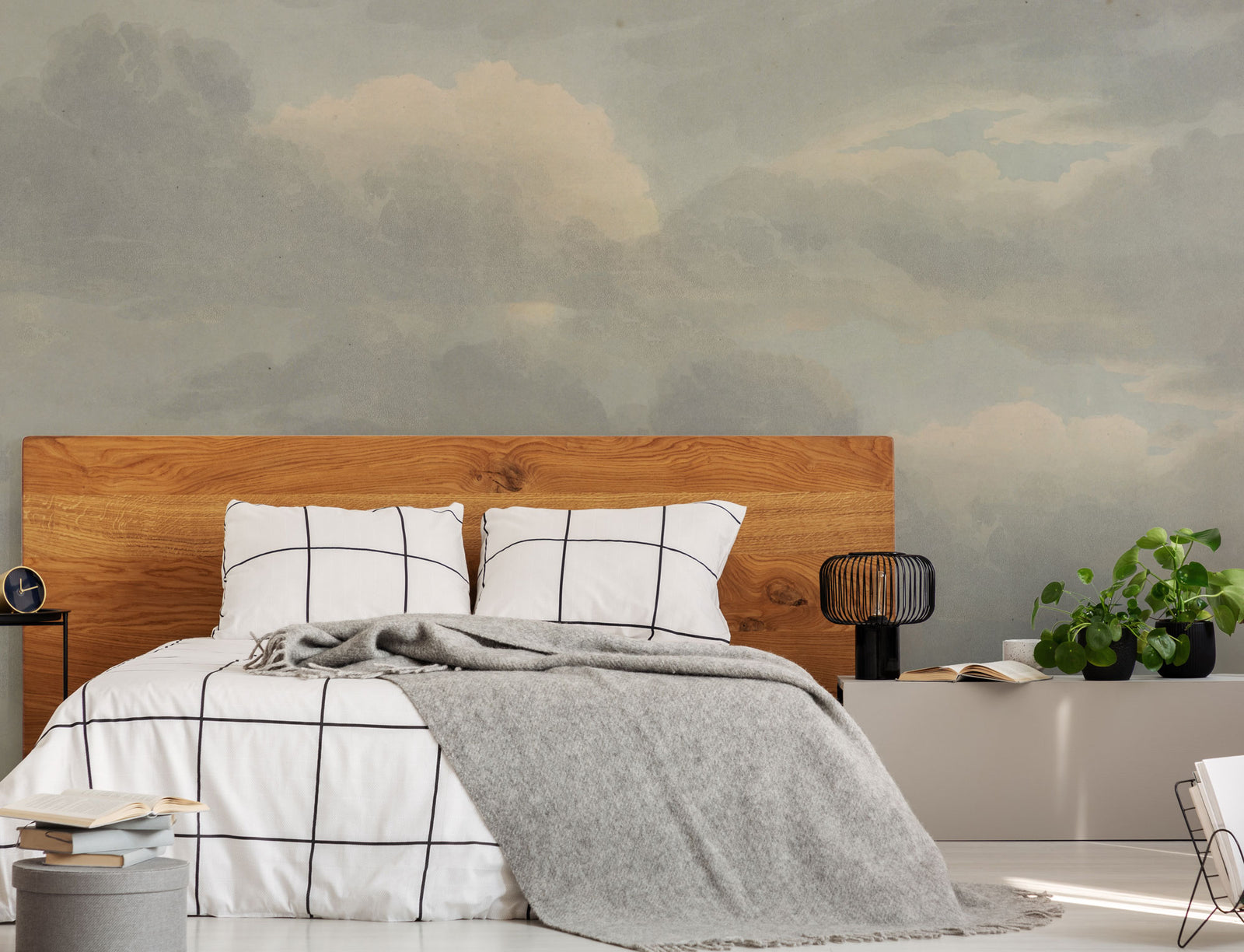 Vintage Skies Bluegrey Mural