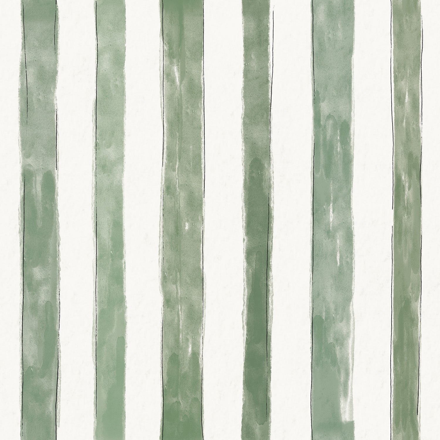 Watercolor Stripes Green Pattern