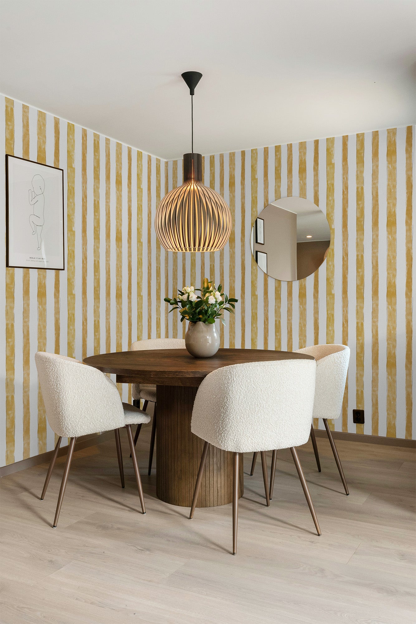 Watercolor Stripes Yellow Pattern