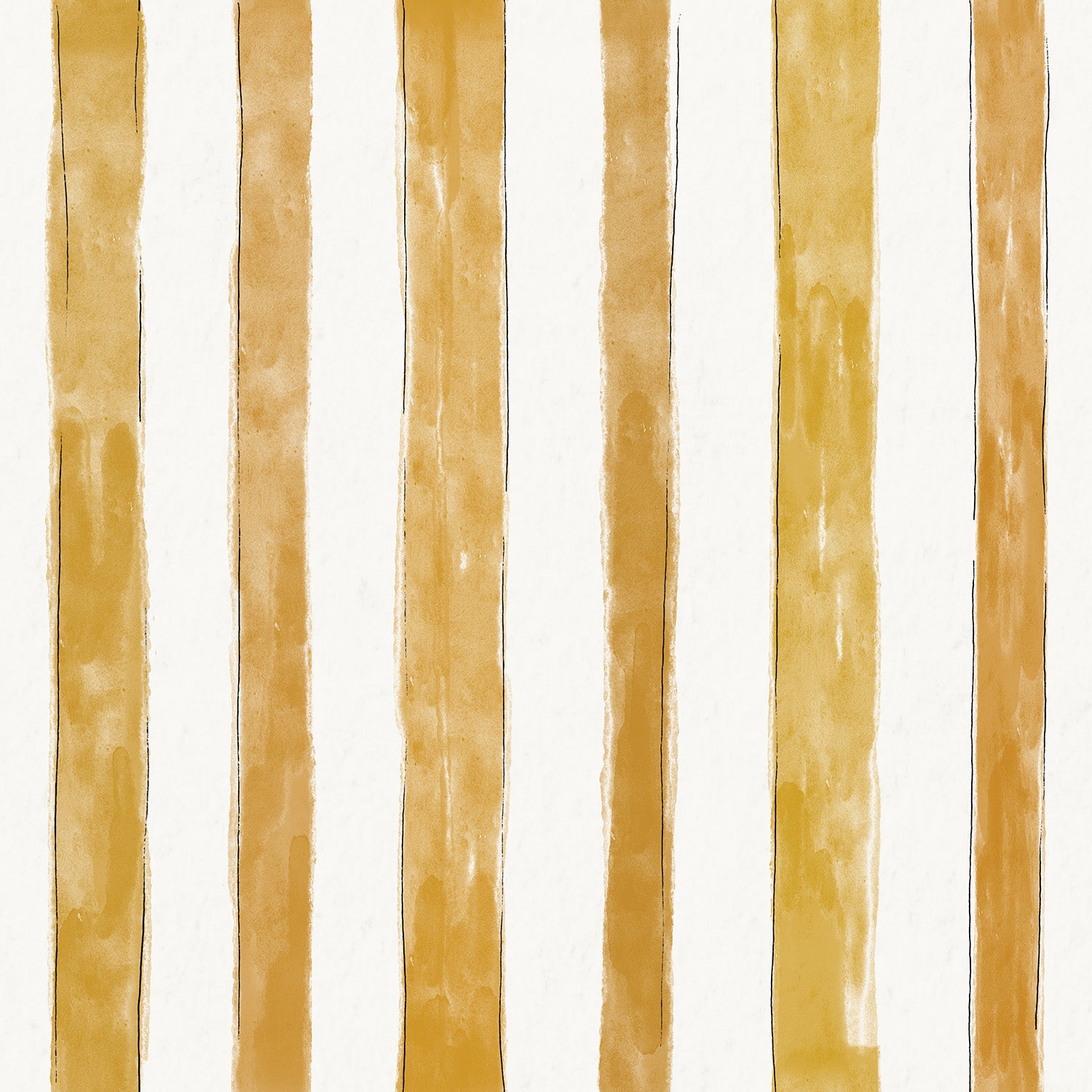 Watercolor Stripes Yellow Pattern