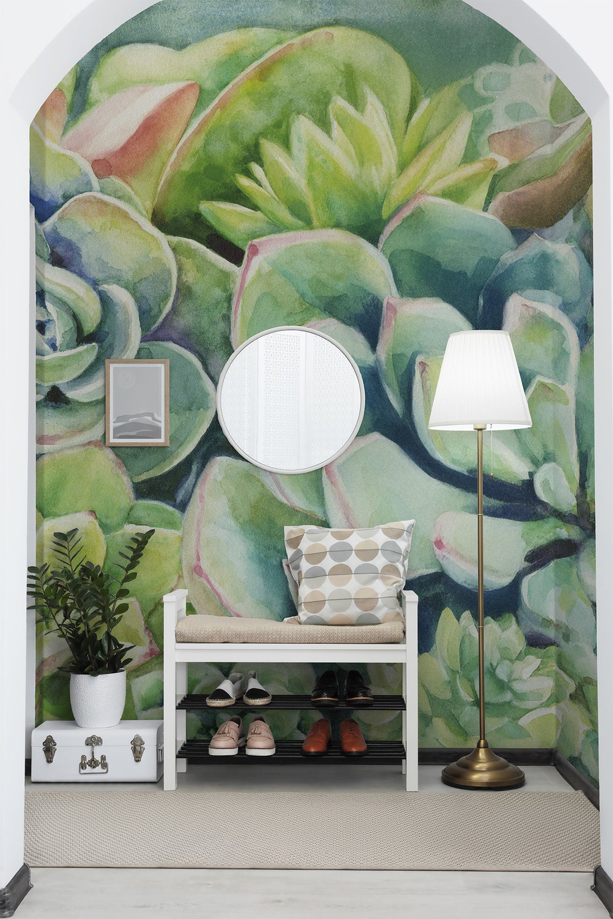 Watercolor Succulents Mural