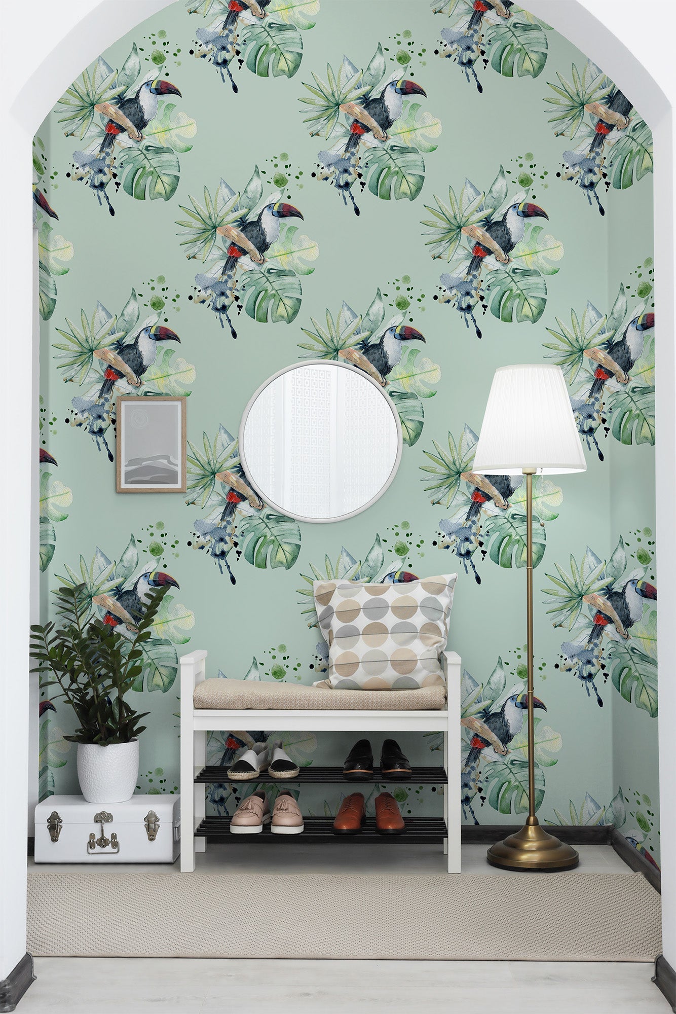 Watercolor Tropical Bird | Eucalyptus