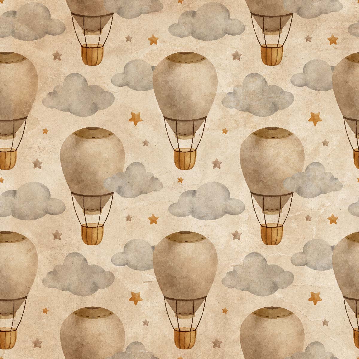 Watercolor Air Balloons | Sunset