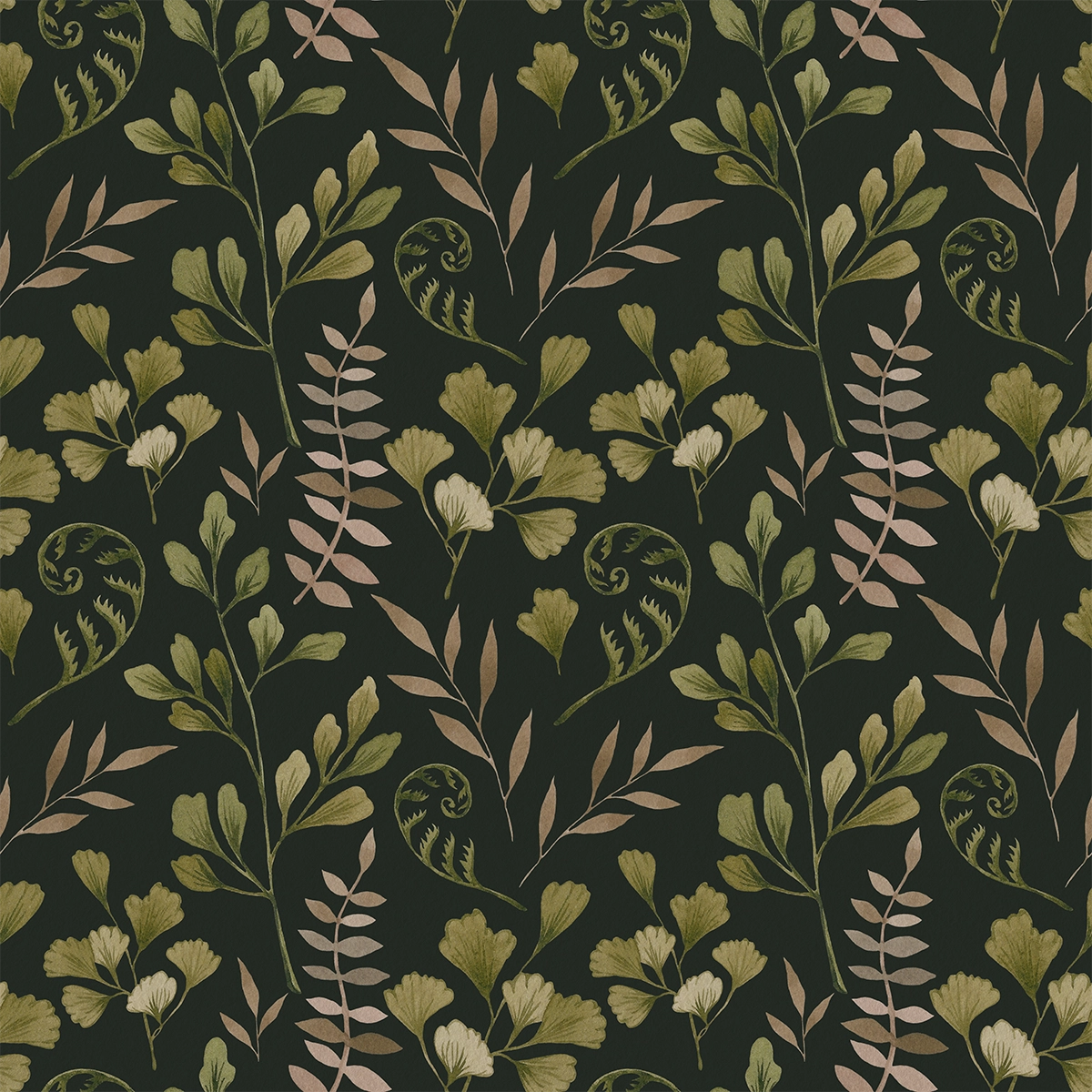 Watercolor Ferns | Fall