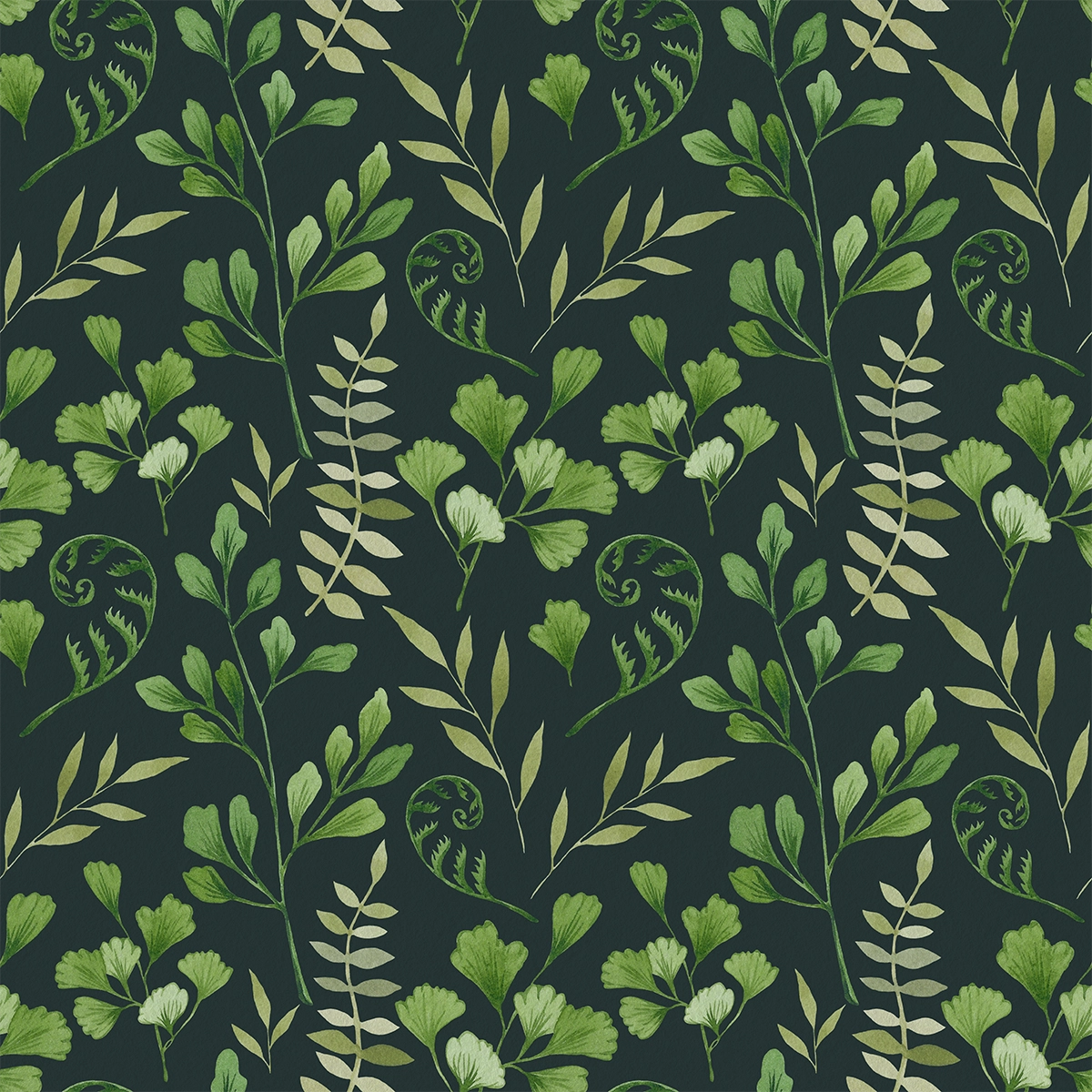 Watercolor Ferns | Summer