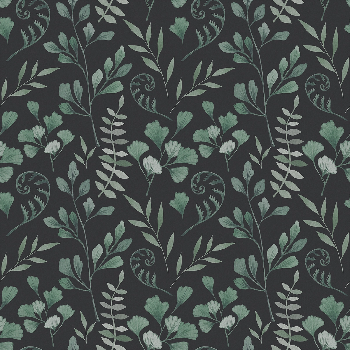 Watercolor Ferns | Winter