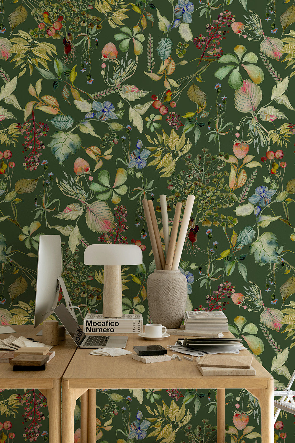 Watercolor Flora | Army Green