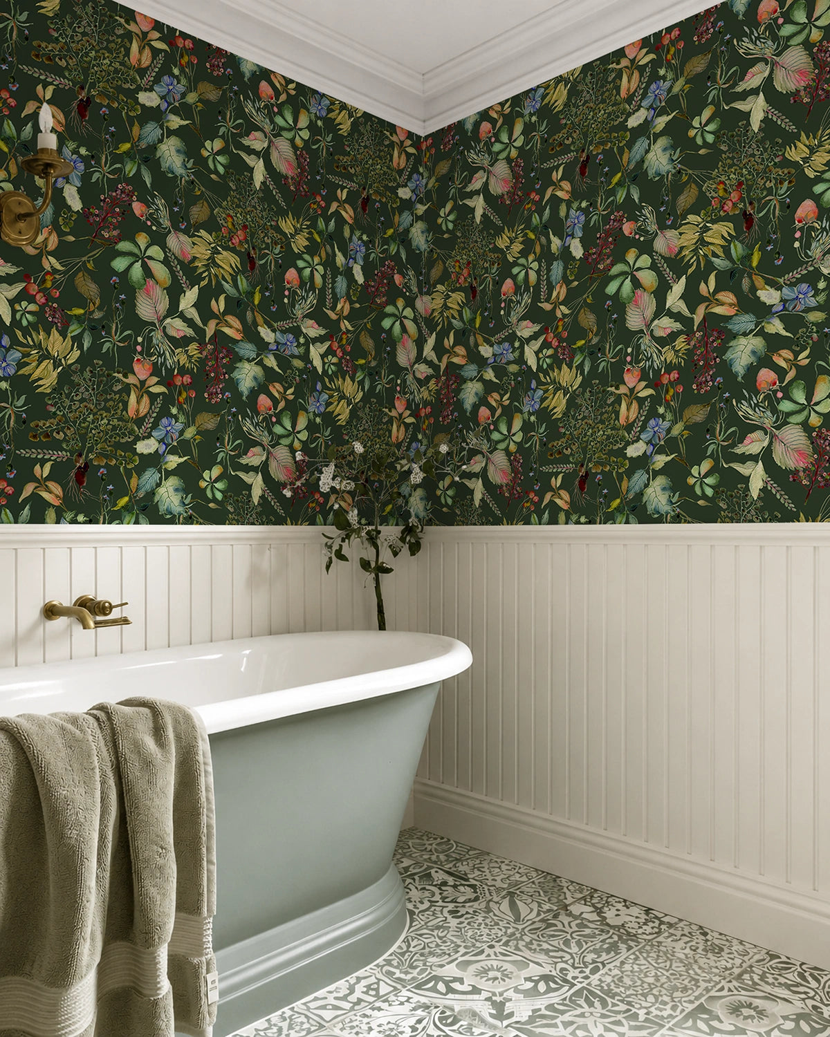 Watercolor Flora | Army Green
