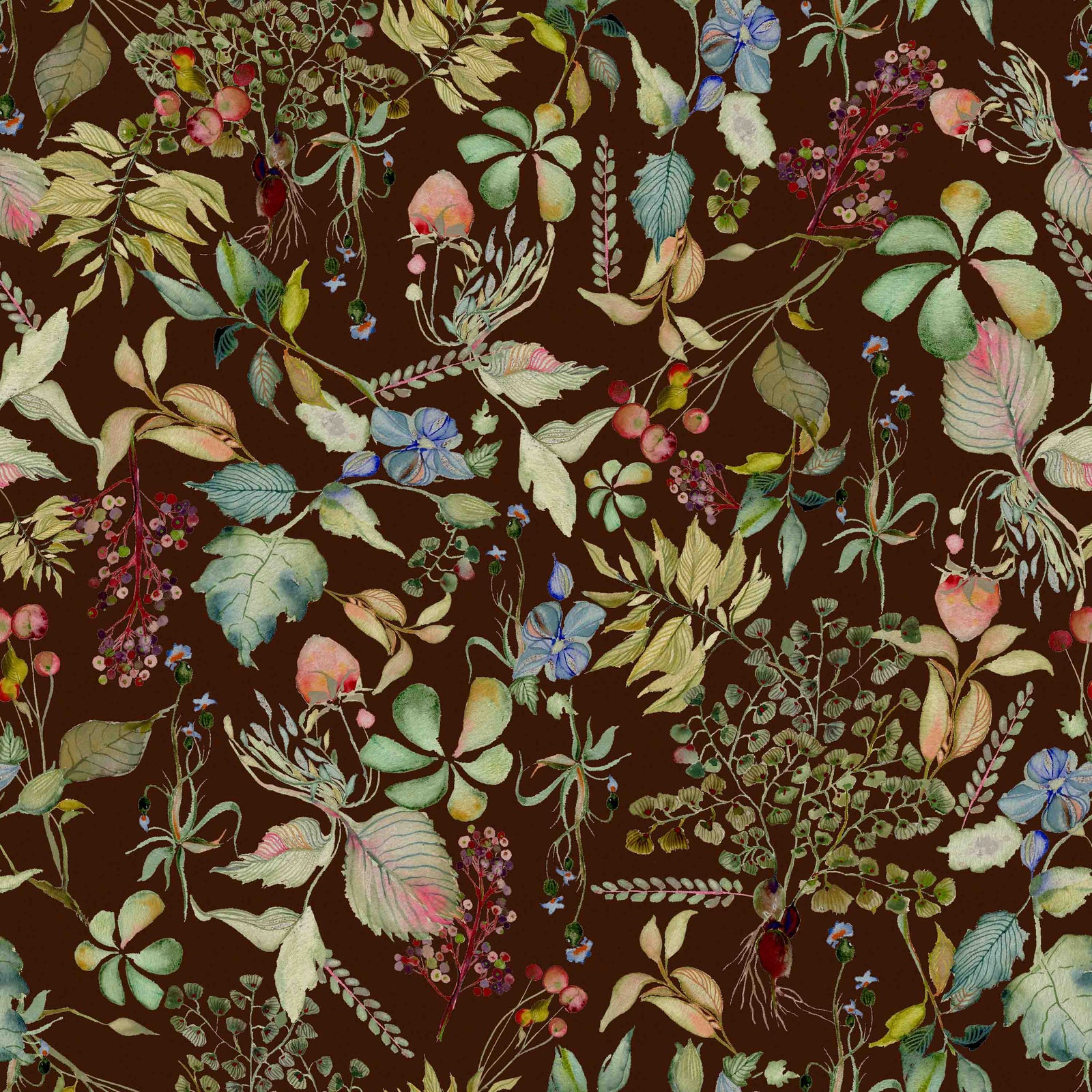 Watercolor Flora | Brown