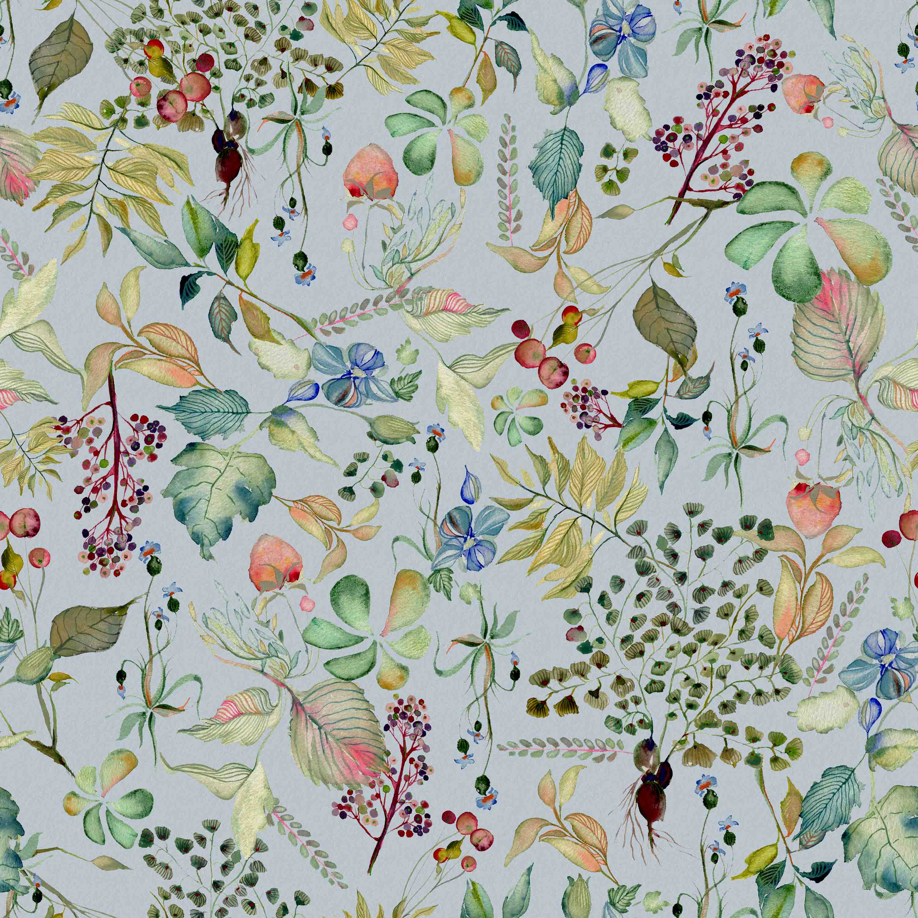 Watercolor Flora | Light Blue