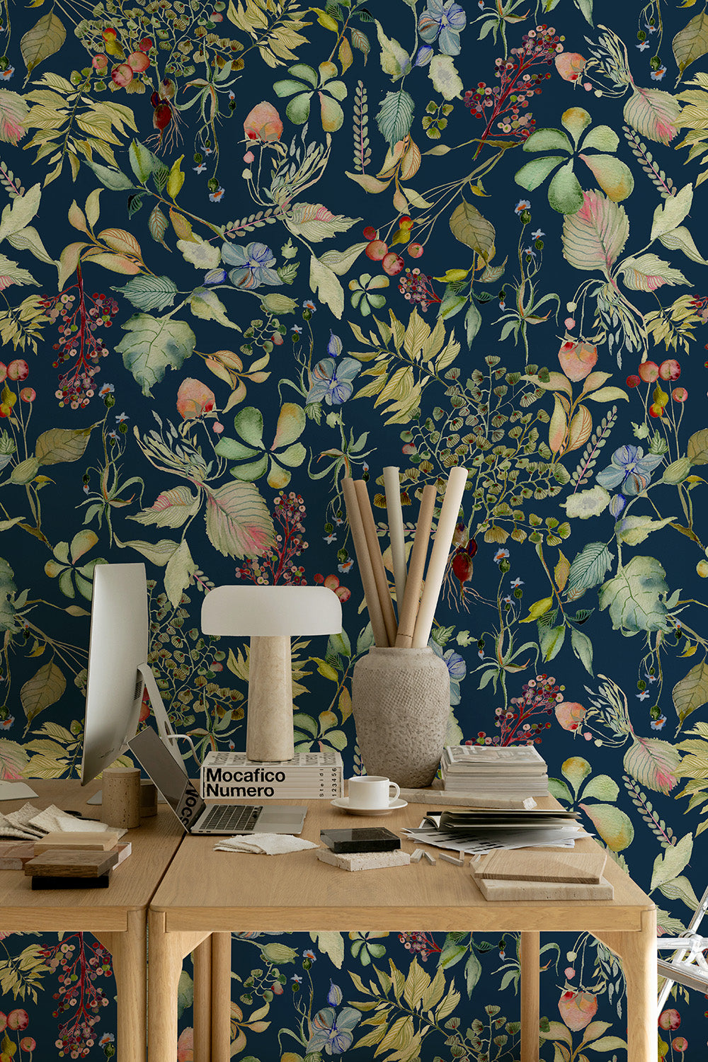 Watercolor Flora | Navy Blue