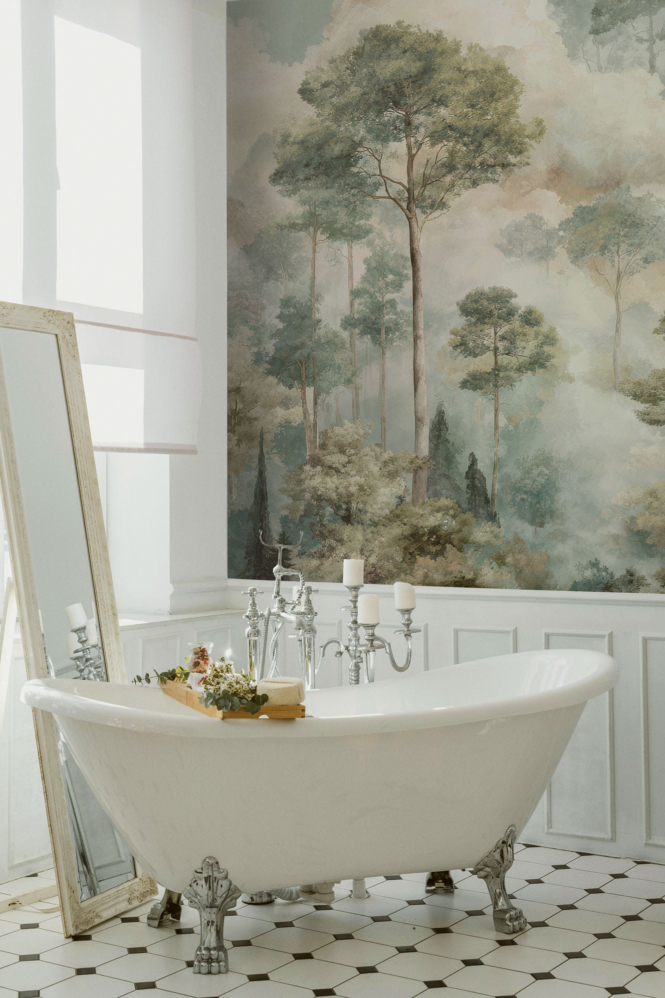 Watercolor Forest Mural