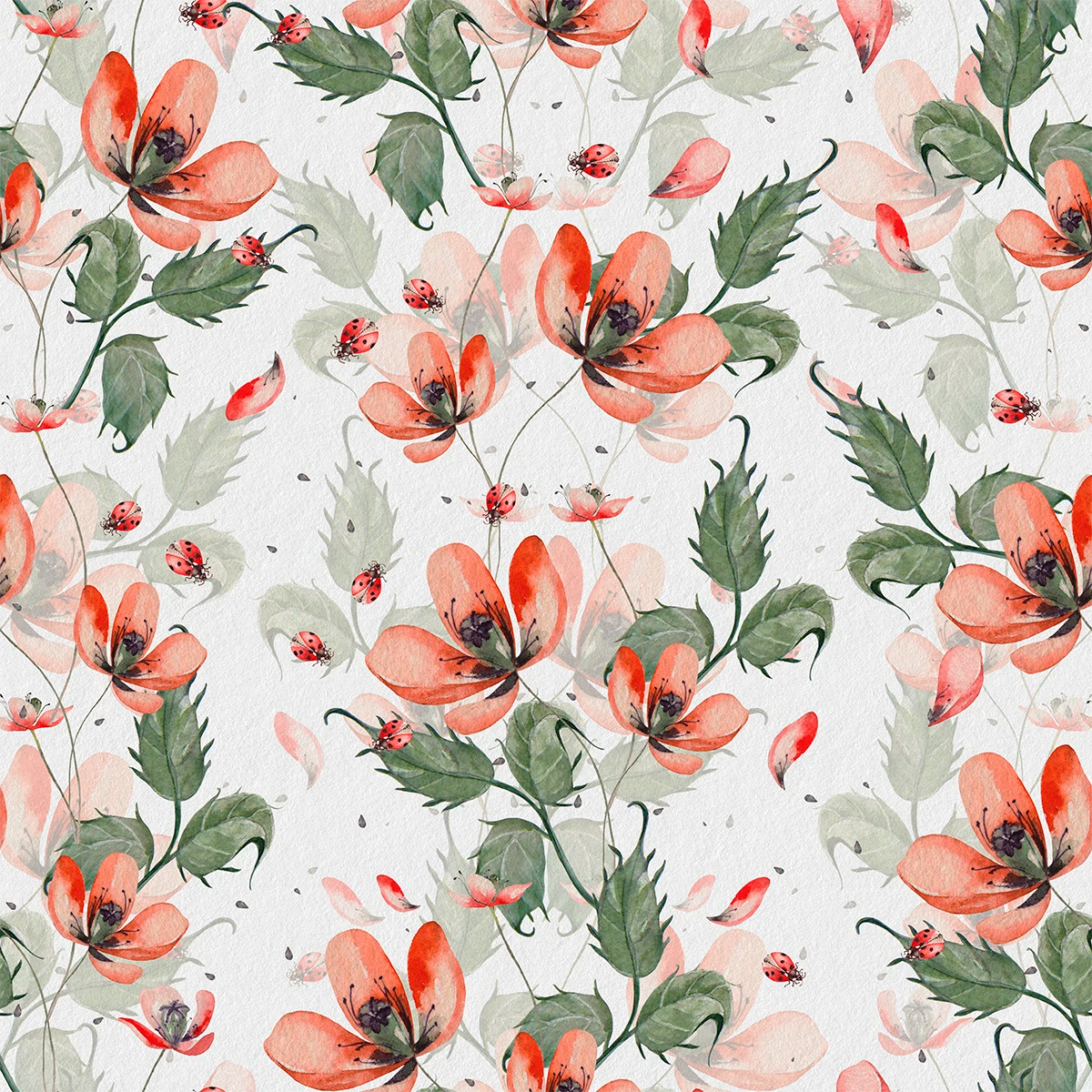 Watercolor Ladybugs