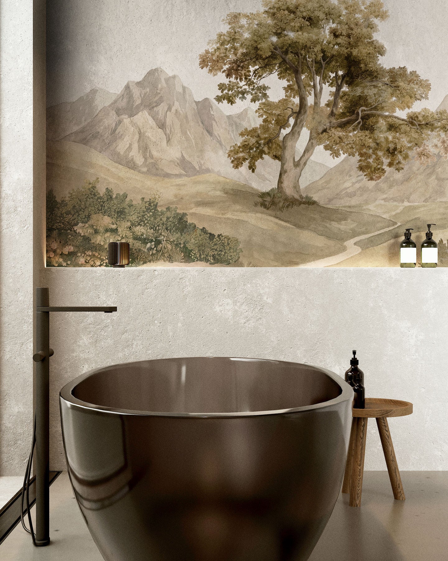 Watercolor Mountain Mural