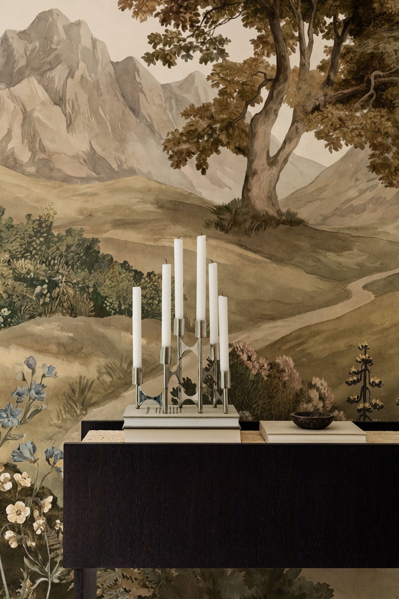 Watercolor Mountain Mural