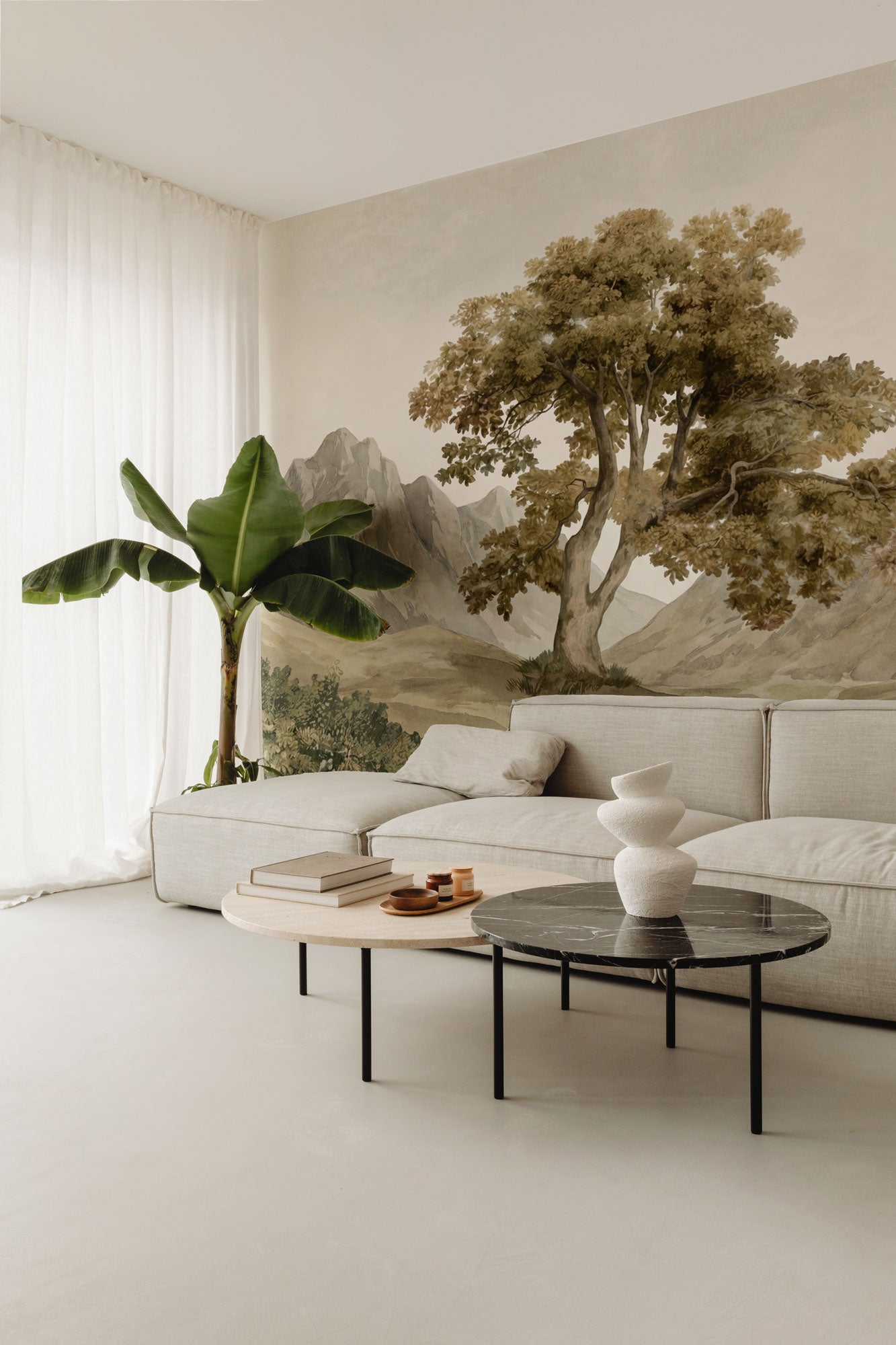 Watercolor Mountain Mural