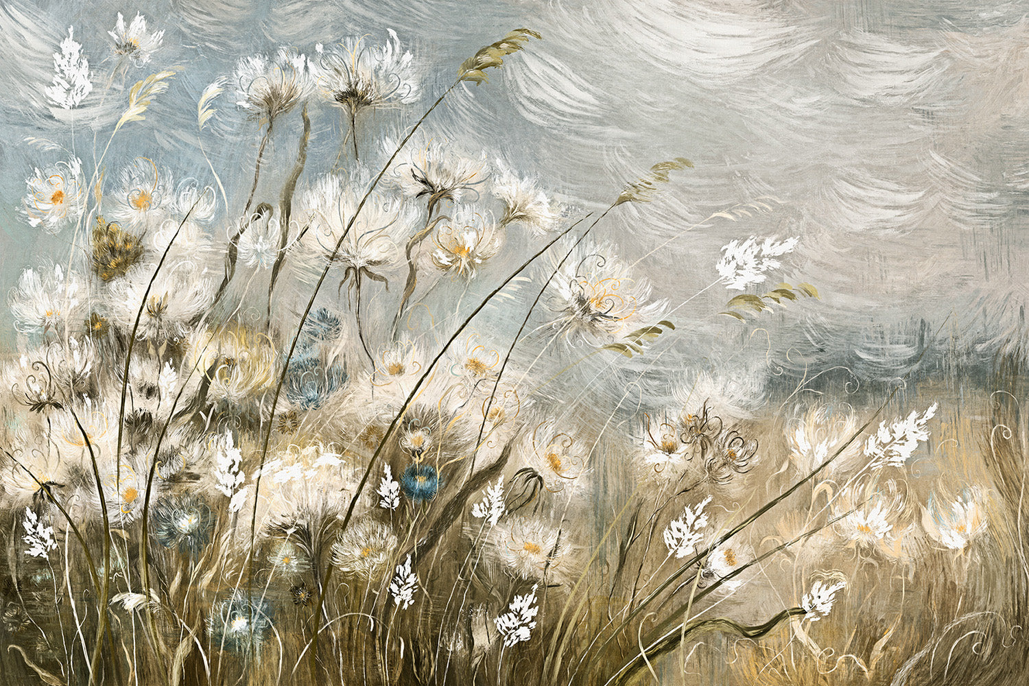 Wild Grass Warm Mural