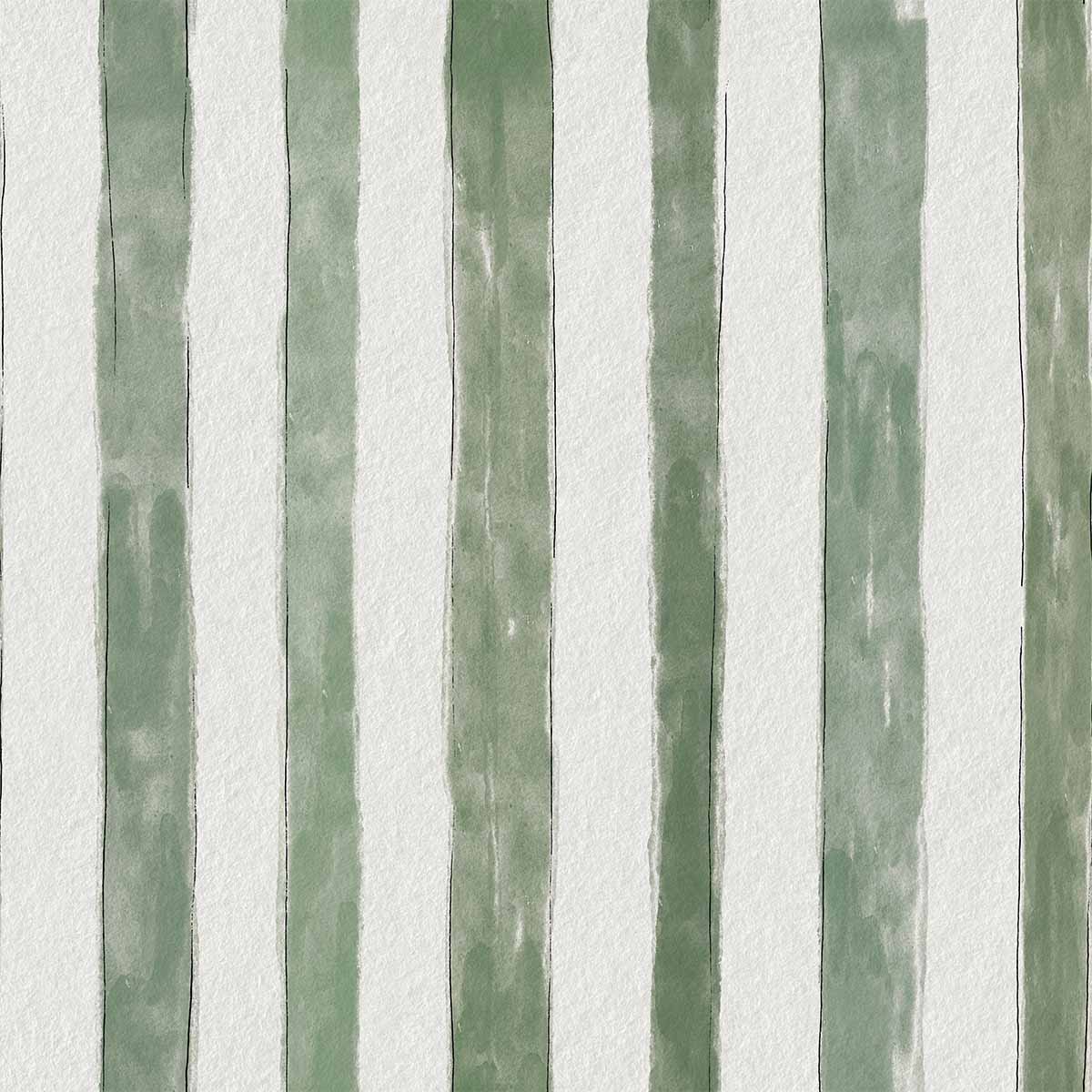 Watercolor Stripes | Green
